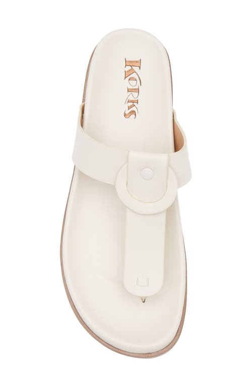 Korks Audie Thong Sandal In White