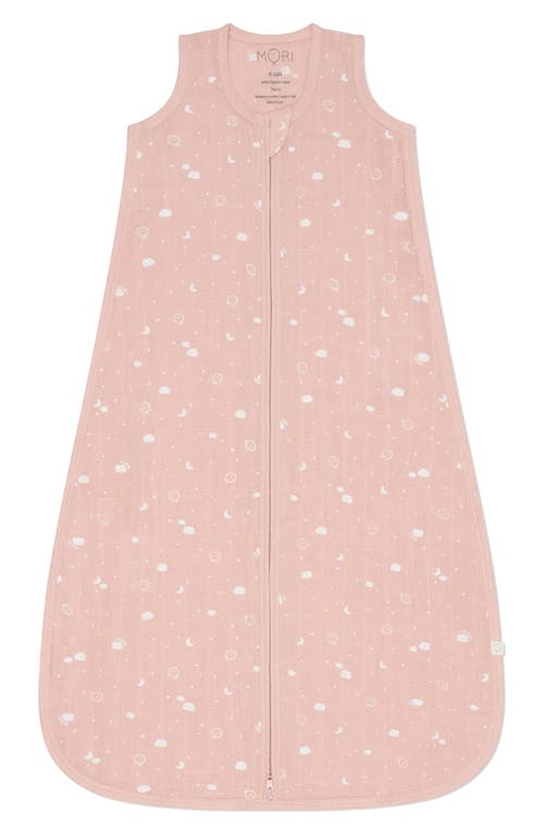 Mori Mascot 0.5 Tog Organic Cotton Muslin Wearable Blanket In Pink