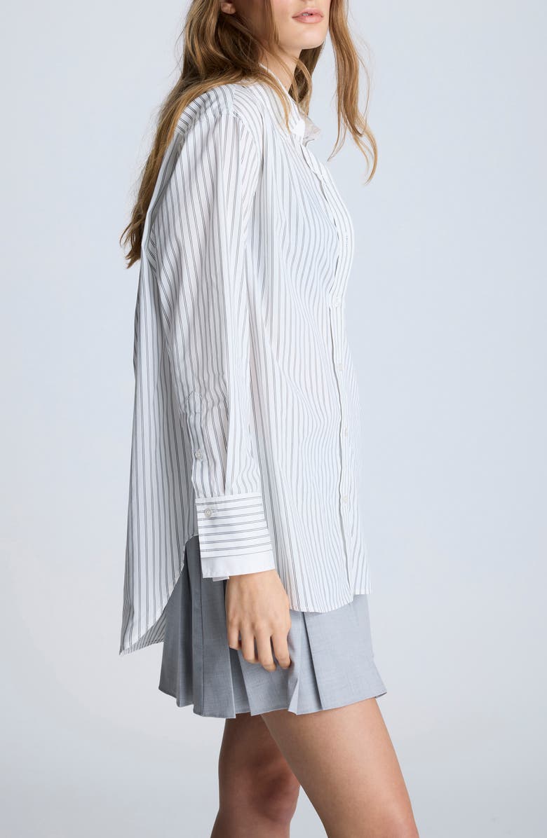 Kenneth Cole Stripe Oversize Button-Up Shirt, Alternate, color, 