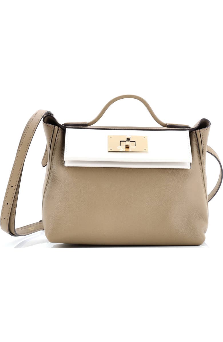 Pre-Owned Hermes 24/24 Bag Tricolor Evercolor with Swift 21, Main, color, Beige Marfa