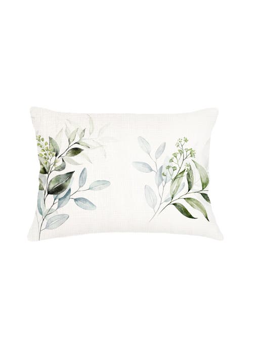 Anaya Eucalyptus Linen Pillow With Down Alternative Insert In Green