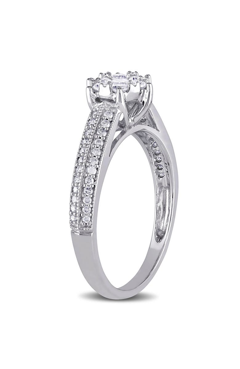 Julianna B. Diamond Floral Ring 14k White Gold, Alternate, color, 14K White Gold