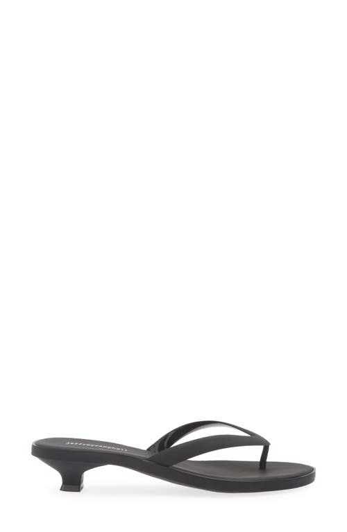 Jeffrey Campbell Lollipop Jelly Kitten-heel Thong Sandals In Black Matte