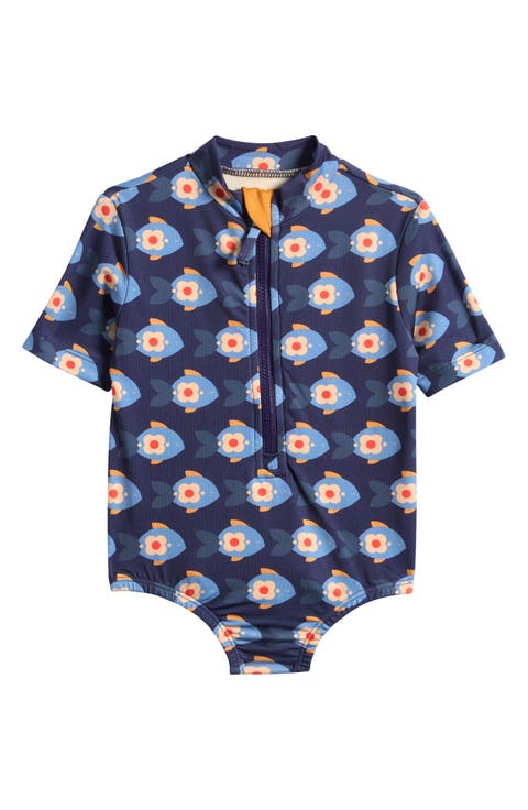 Kids' Little Fish UPF 50+ One-Piece Rashguard Swimsuit (Baby & Toddler)