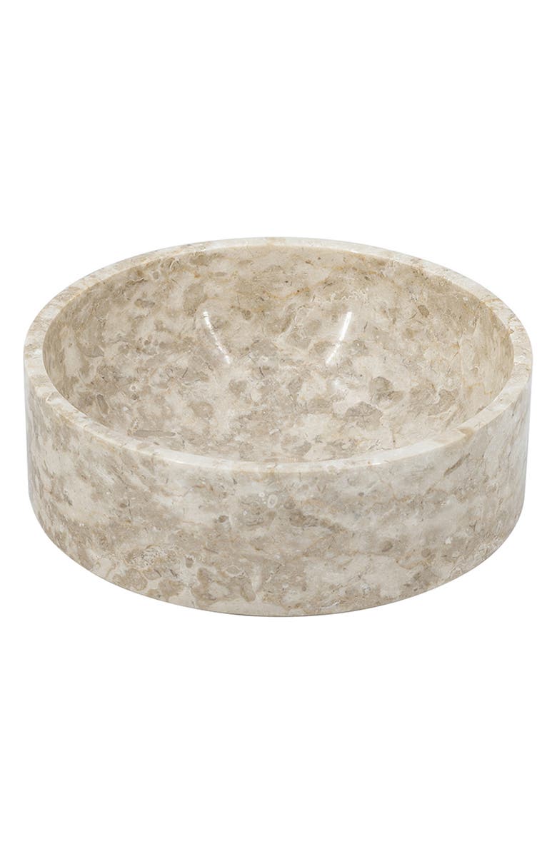 R16 HOME Round Decorative Marble Bowl, Main, color, Natural/ Cream
