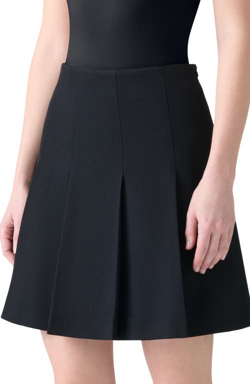 Akris Punto Pleated Virgin Wool Twill Miniskirt