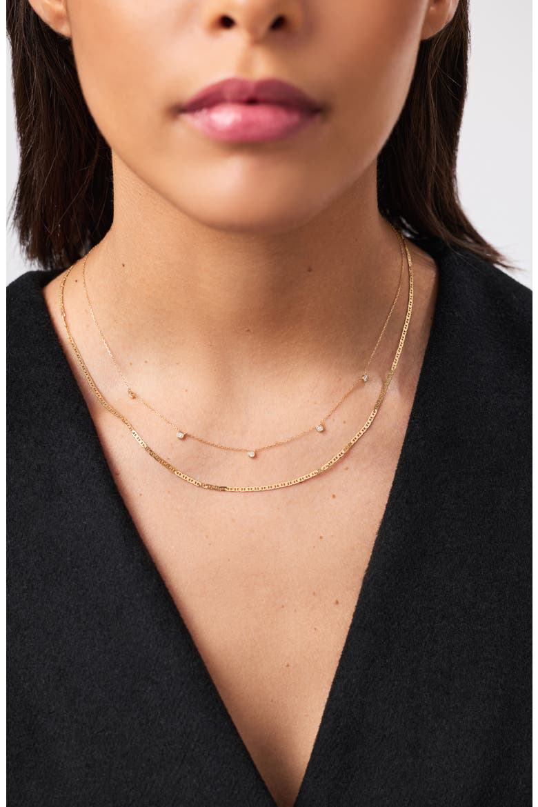 Solid Yellow Gold - Flat Mariner Chain Necklace, Alternate, color, Gold