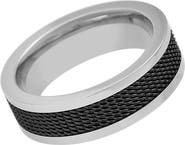 GEOFFREY BEENE Men's Stainless Steel Mesh Band Ring