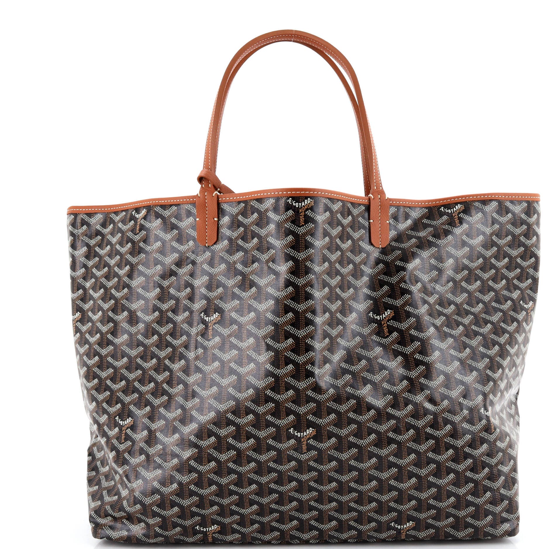Pre-Owned Goyard Saint Louis Reversible Tote Coated Canvas and Printed Canvas GM, Alternate, color, Brown
