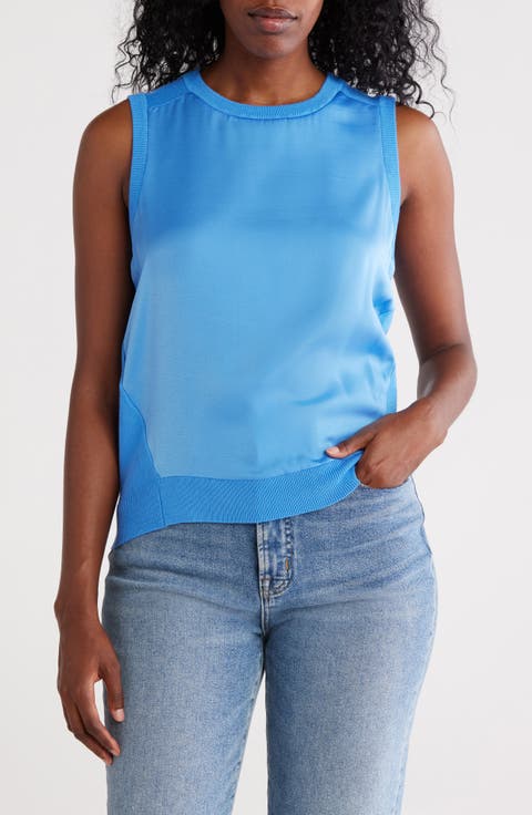Mixed Media Sleeveless Sweater