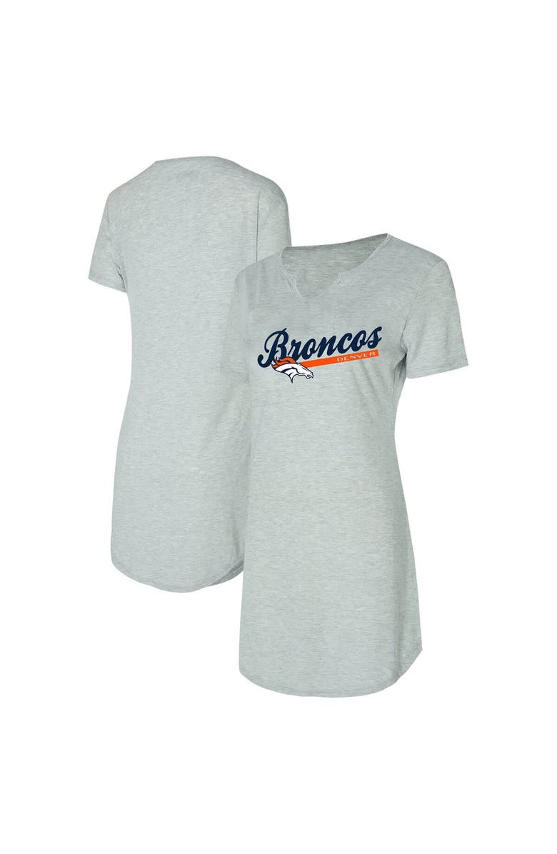 CONCEPTS SPORT Women's Concepts Sport Gray Denver Broncos Petition Knit Nightshirt, Main, color, 