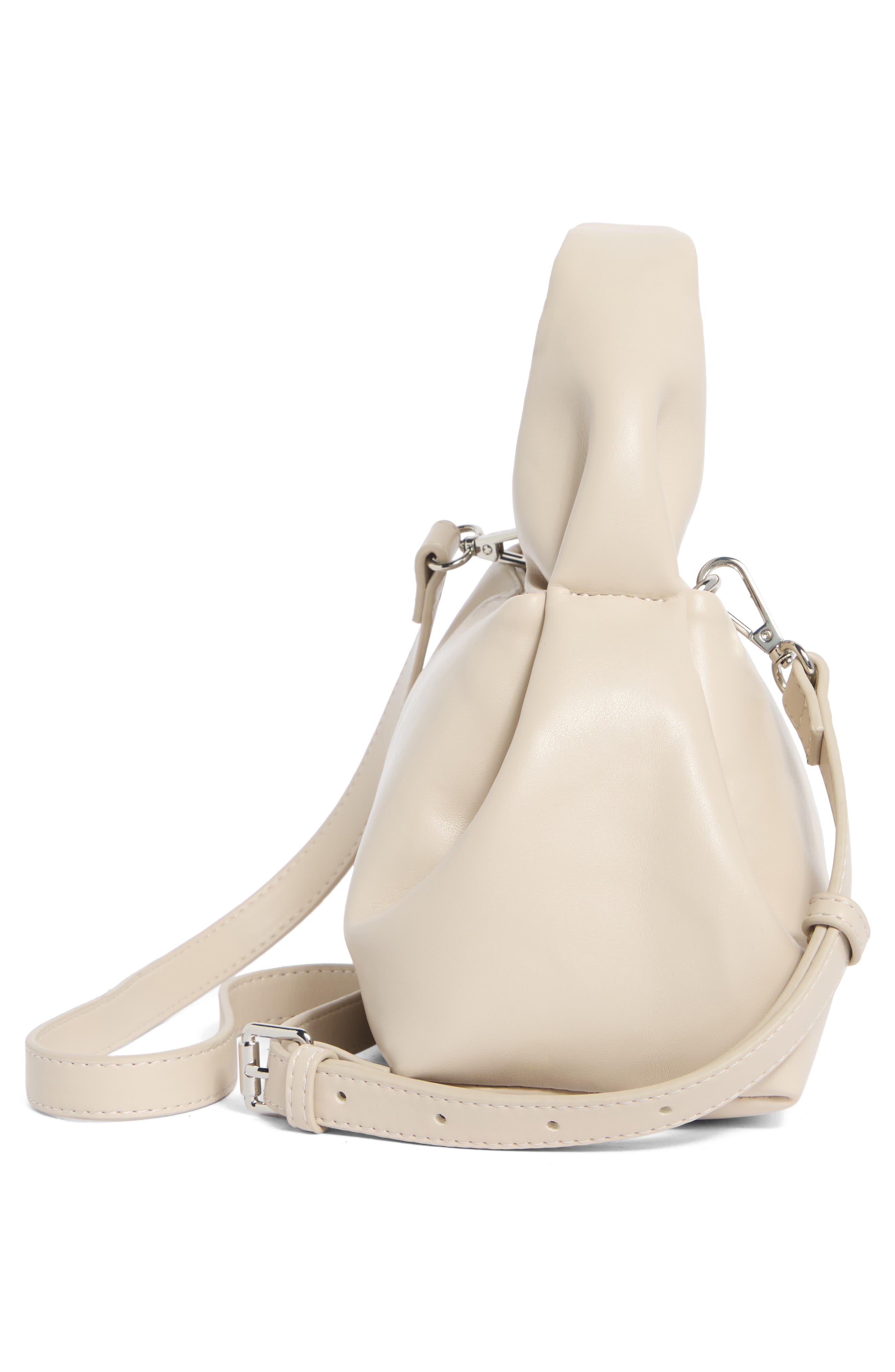 Mini Pleated Top Handle Satchel, Alternate, color, ALMOND