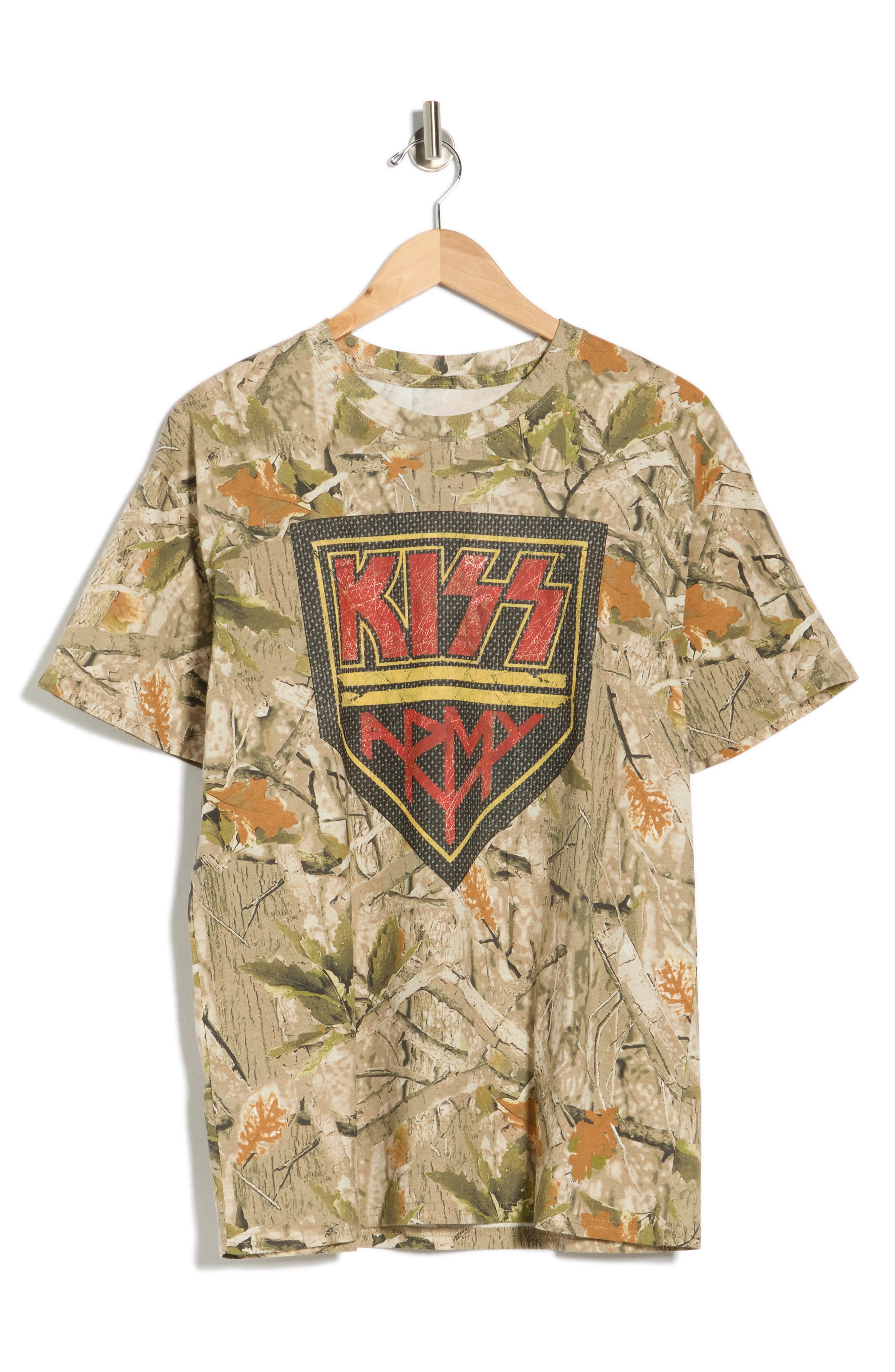 Goodie Two Sleeves KISS Army Patch Camo Graphic T-Shirt