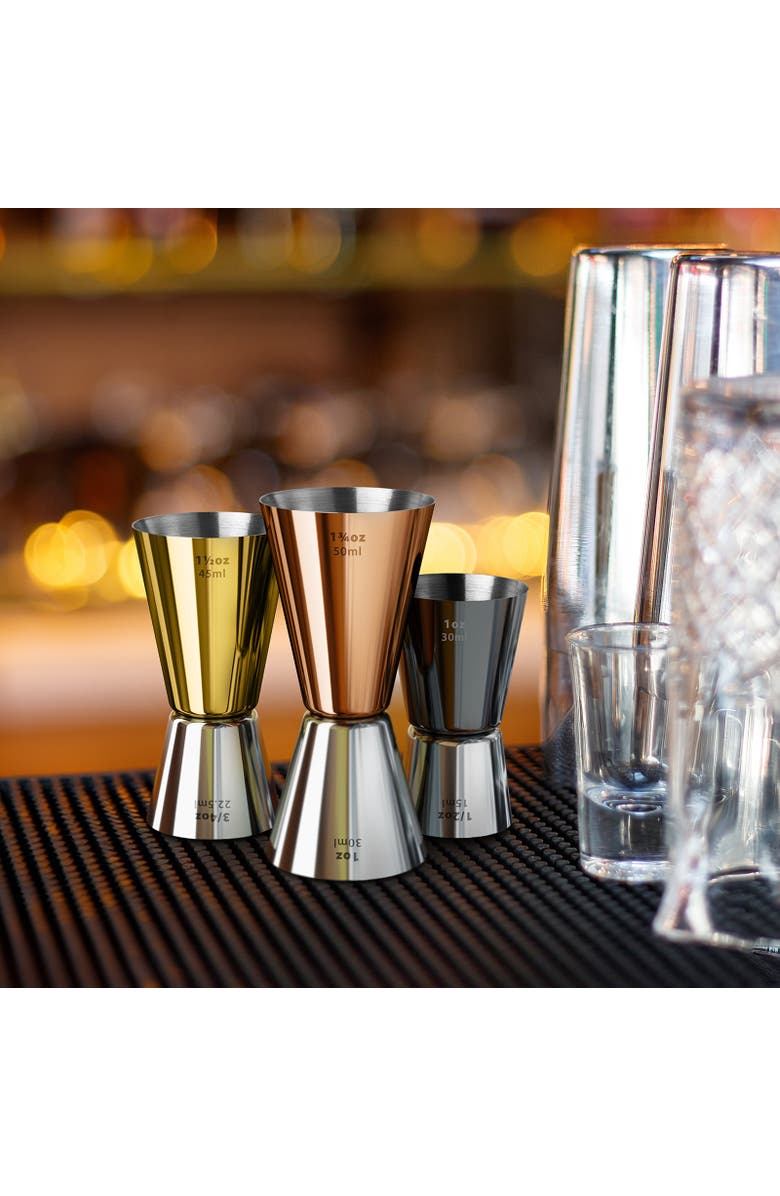 FINAL TOUCH Mixed Metal Jigger Set - Set of 3, Alternate, color, Multicolored