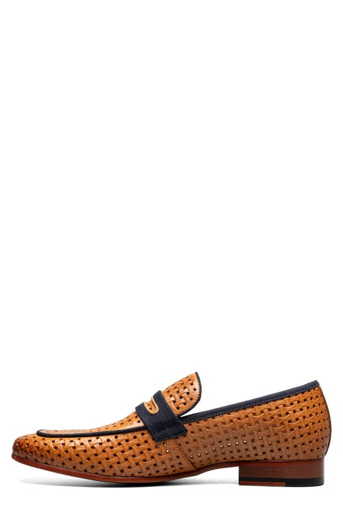 Stacy Adams Winstead Saddle Penny Loafer In Natural
