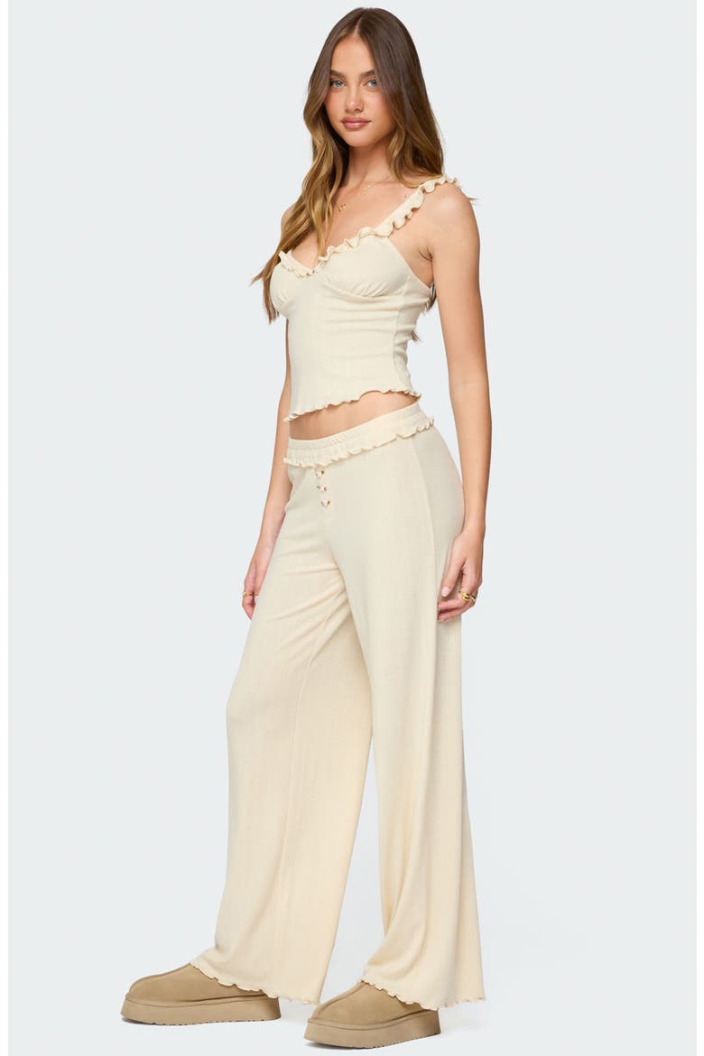 Posy Ruffle Pointelle Pants, Alternate, color, YELLOW
