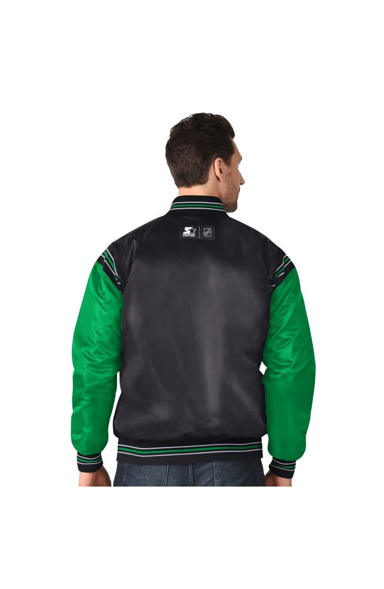 STARTER Men's Starter Black Dallas Stars 2024 NHL Global Series Full-Snap Varsity Jacket, Alternate, color, 