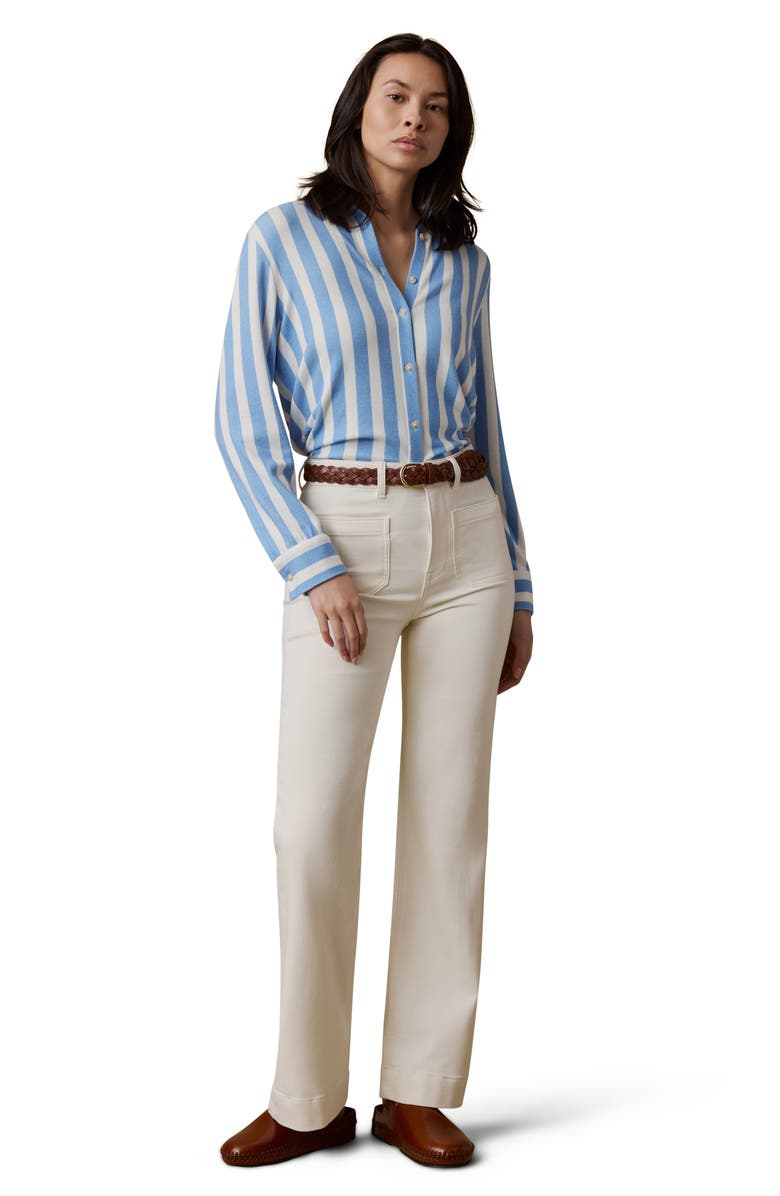 Faherty Legend Sweater Knit Plaid Button-Up Shirt, Alternate, color, South Winds Stripe