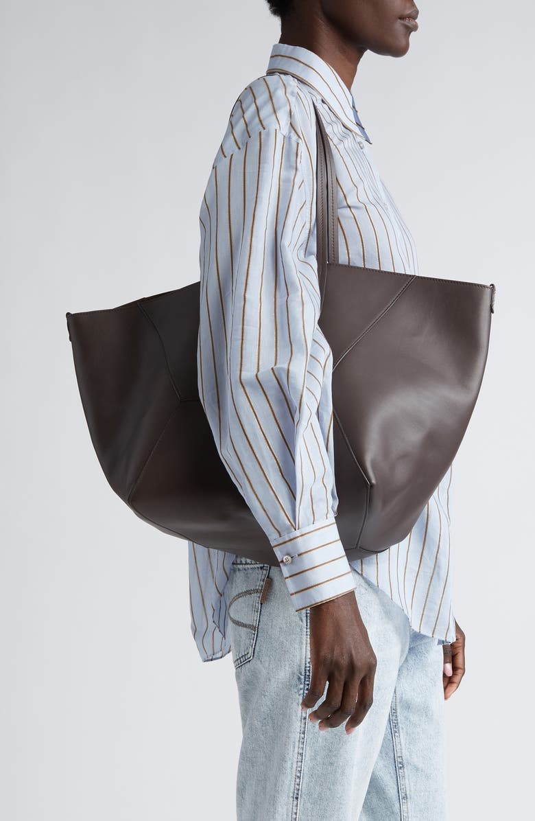 Brunello Cucinelli Monili Trim Leather Tote, Alternate, color,