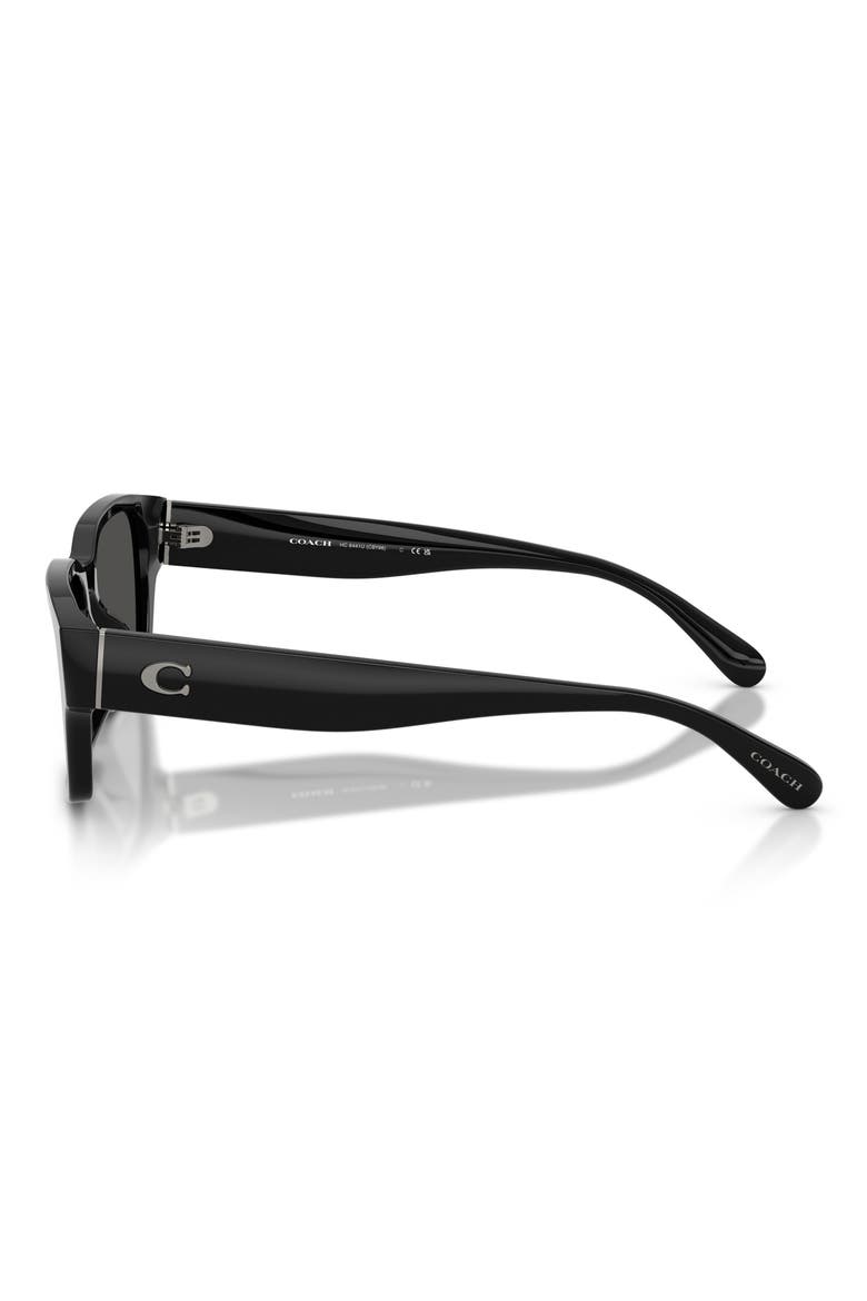 55mm Rectangular Sunglasses, Alternate, color, BLACK / GREY SOLID