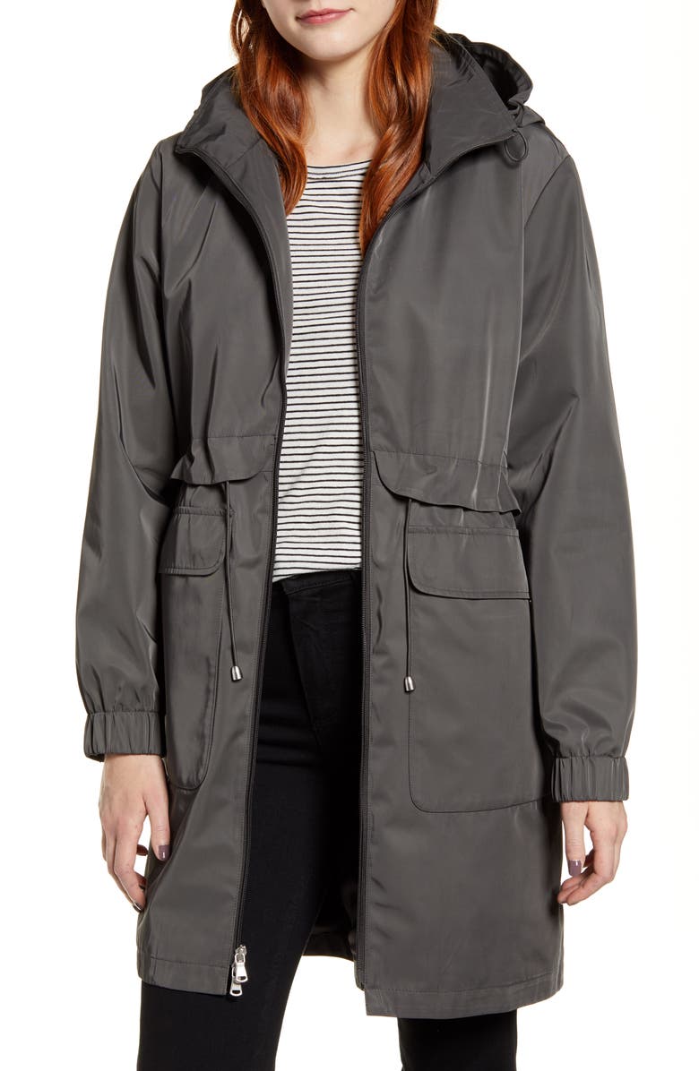 Kristen Blake Hooded Raincoat, Main, color, Pew