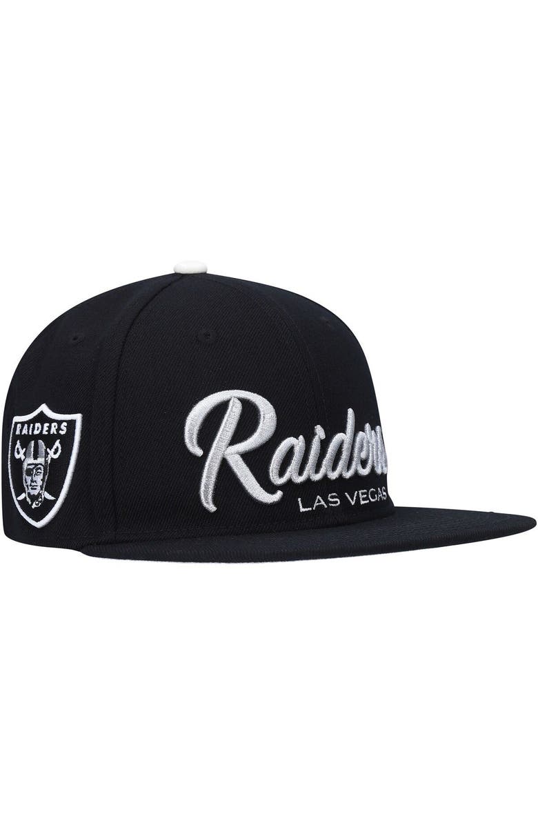 PRO STANDARD Men's Pro Standard Black Las Vegas Raiders Script Wordmark Snapback Hat, Main, color, 