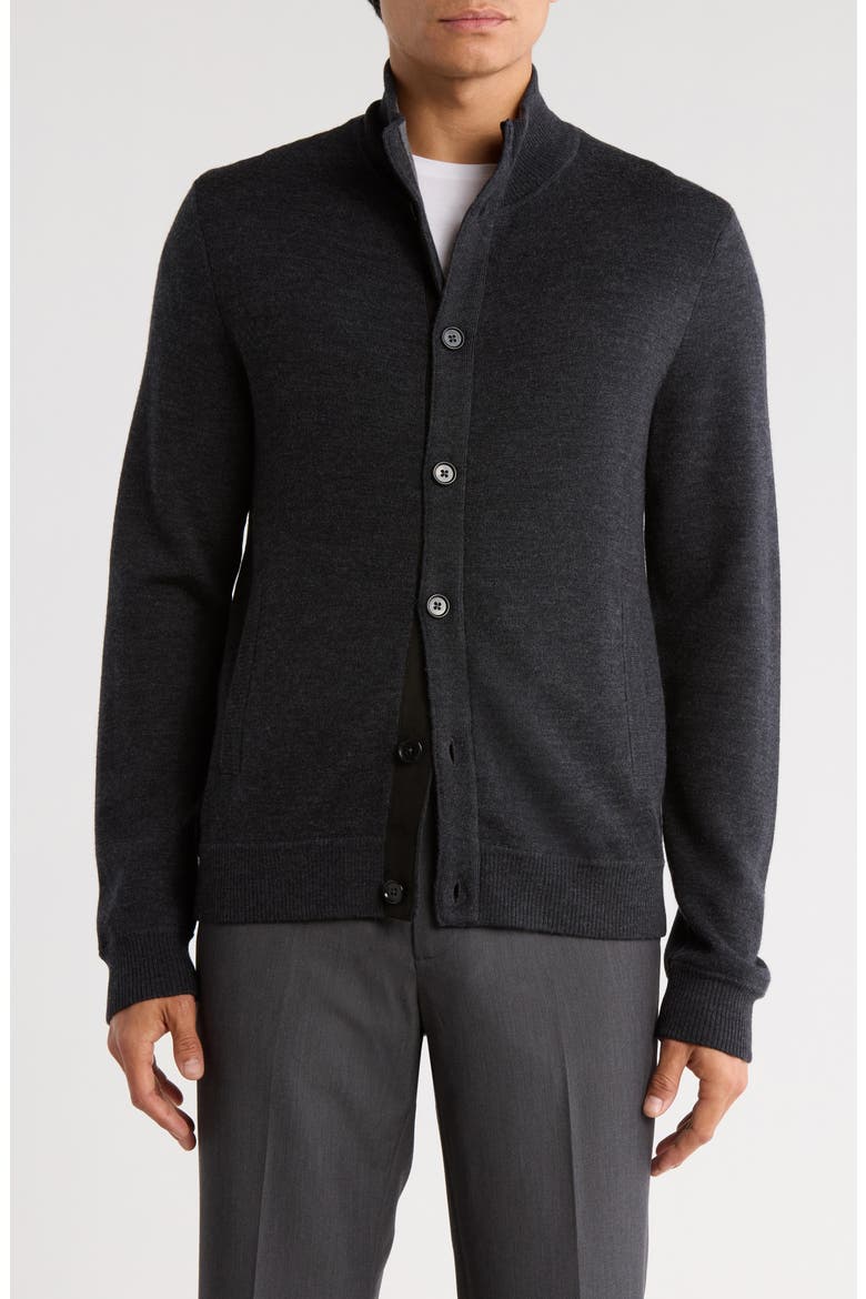 Merino Wool Button Jacket, Main, color, CHARCOAL