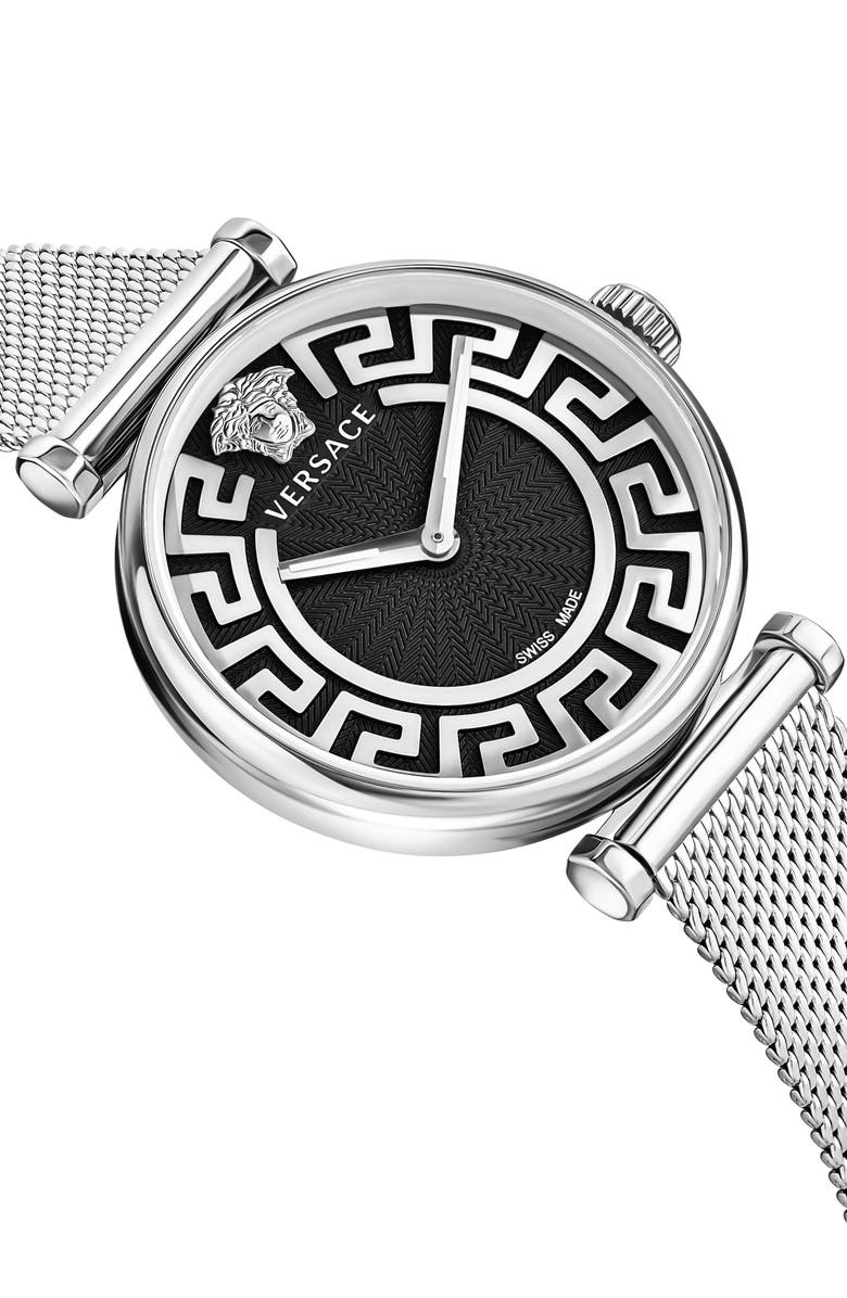 Versace Two-Hand Quartz Mesh Strap Watch, 35mm, Alternate, color,
