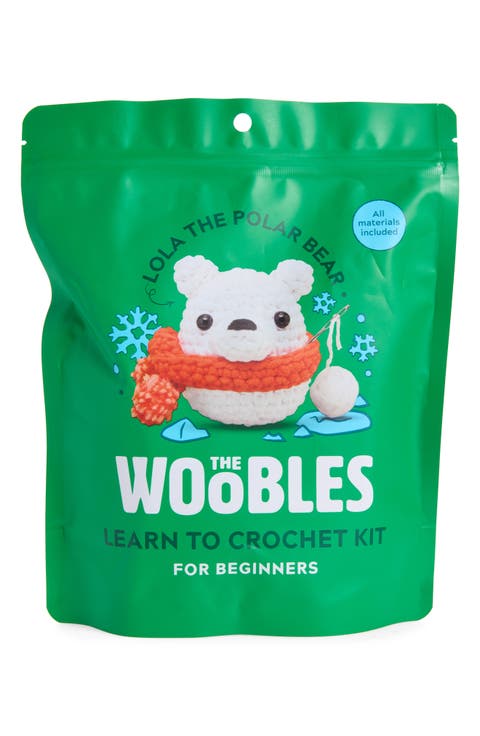 Kids' Lola the Polar Bear Learn to Crochet Kit