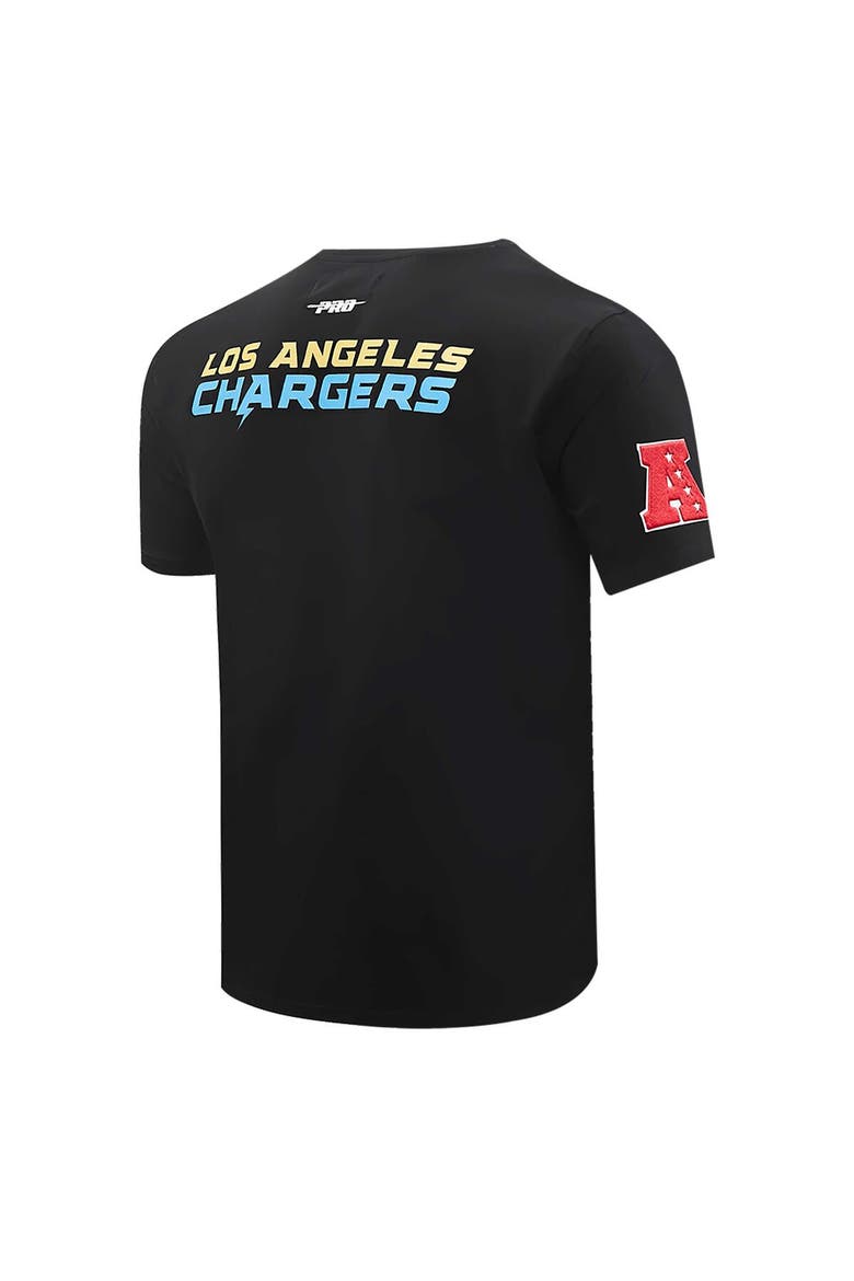 Men's Pro Standard Black Los Angeles Chargers Retro Striper T-Shirt, Alternate, color, Black