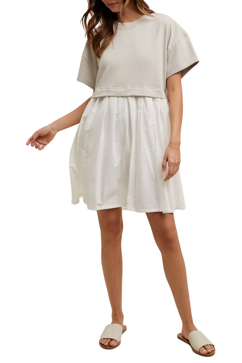 Twofer Minidress, Main, color, STONE/ WHITE