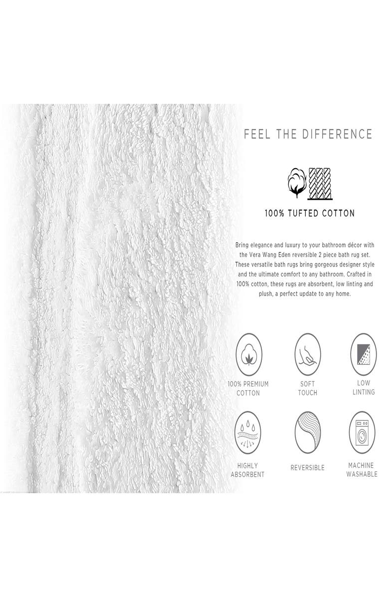 Vera Wang Eden 2-Pack Reversible Cotton Bath Rug, Alternate, color, White