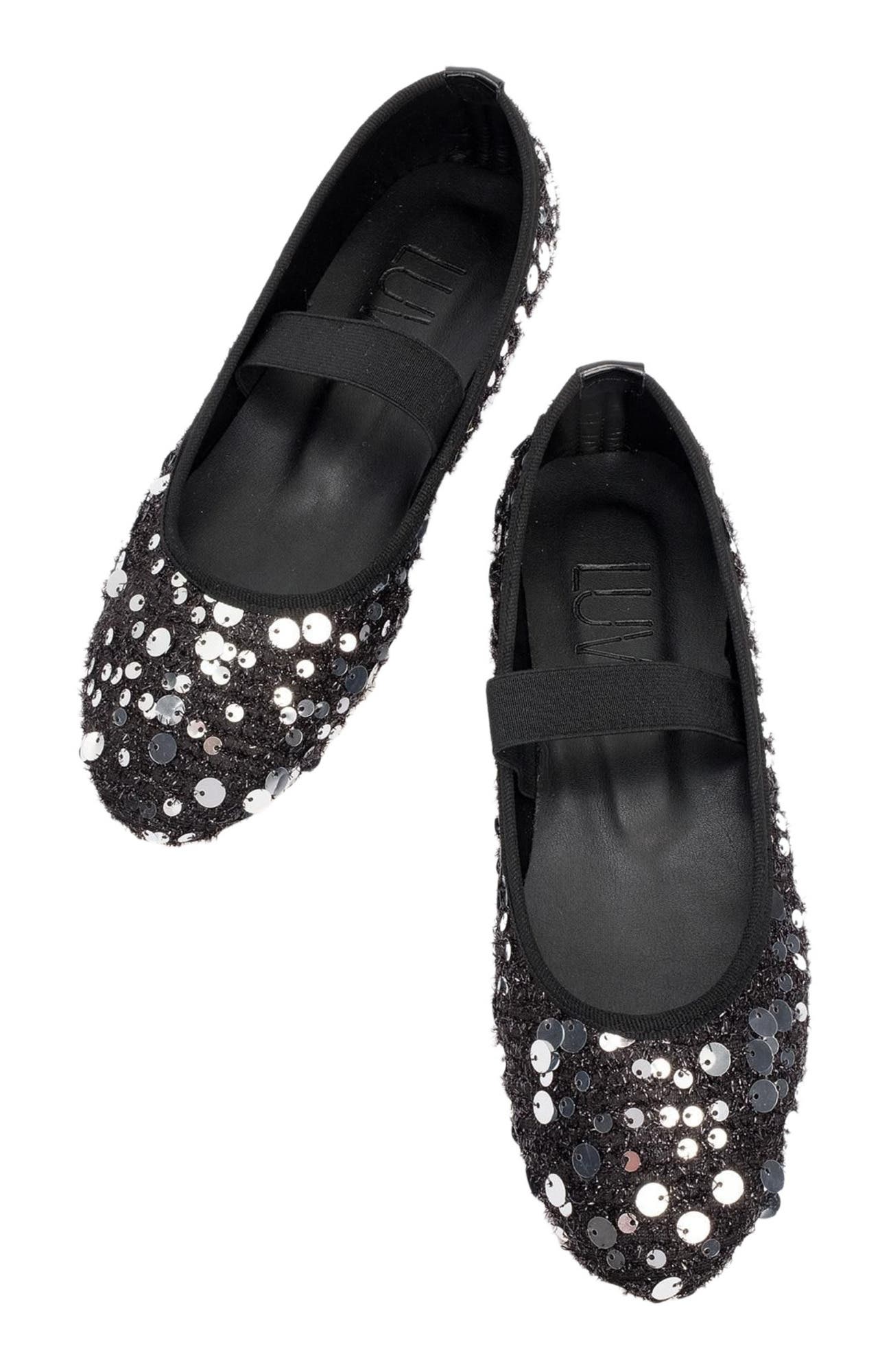 Prologue Shoes Grego Sequin Embellished Flat, Alternate, color, 