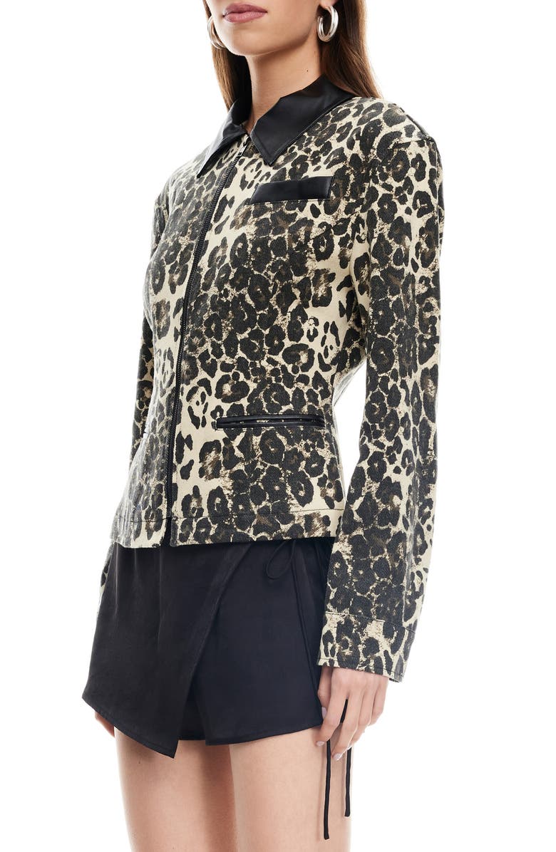 LIONESS Soho Leopard Print Jacket, Alternate, color, Leopard