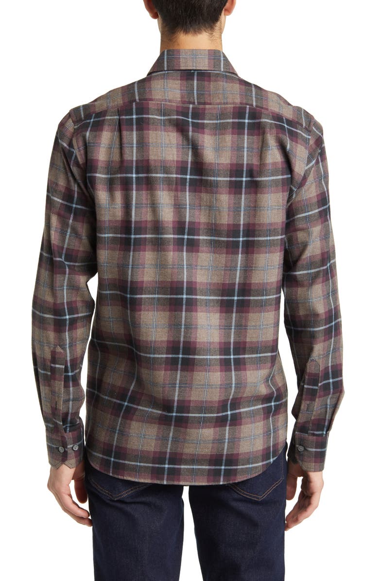 Scott Barber Plaid Cotton & Wool Button-Up Shirt, Alternate, color,