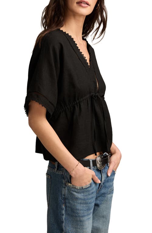 LUCKY BRAND LUCKY BRAND DOLMAN SLEEVE LINEN BLEND TOP