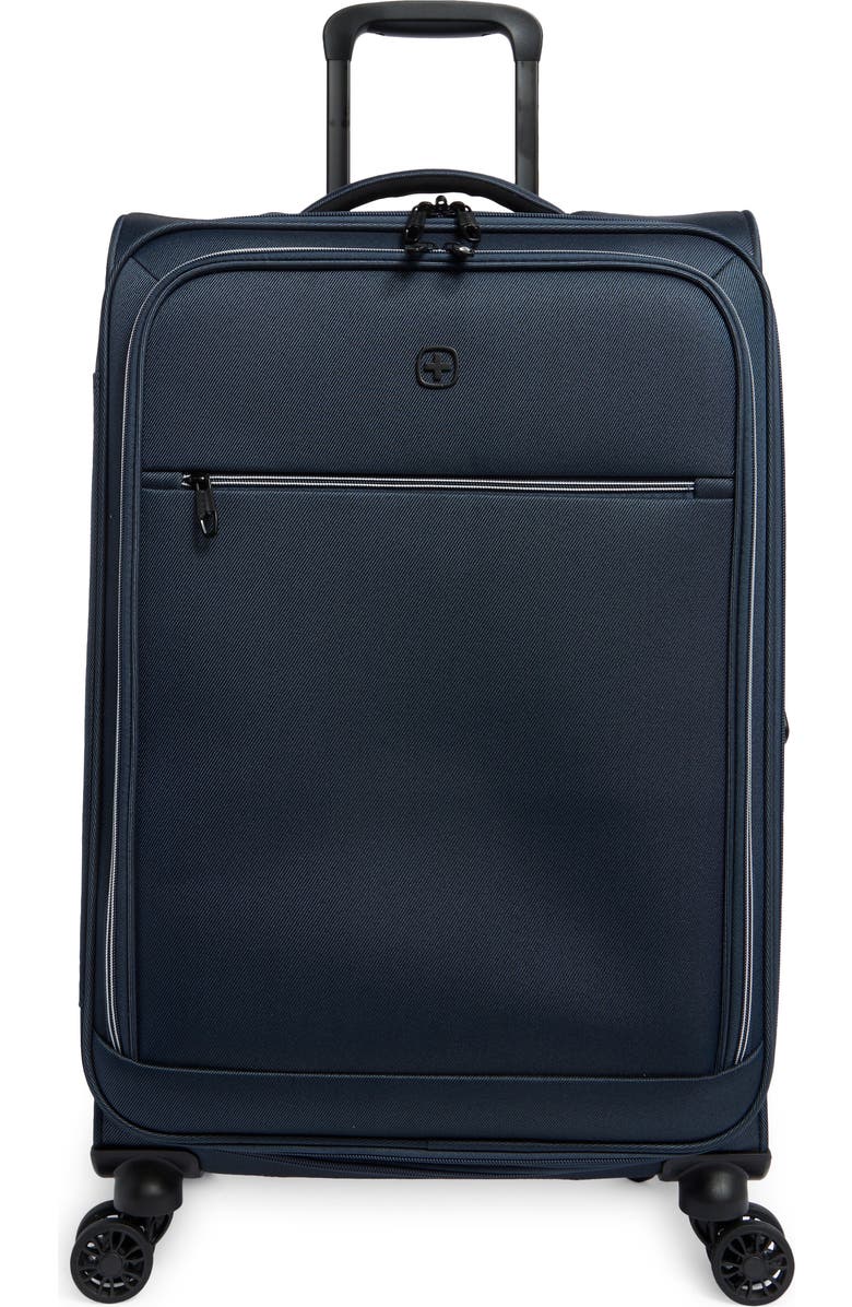 SWISSGEAR 24-Inch Softside Spinner Luggage, Main, color, Navy