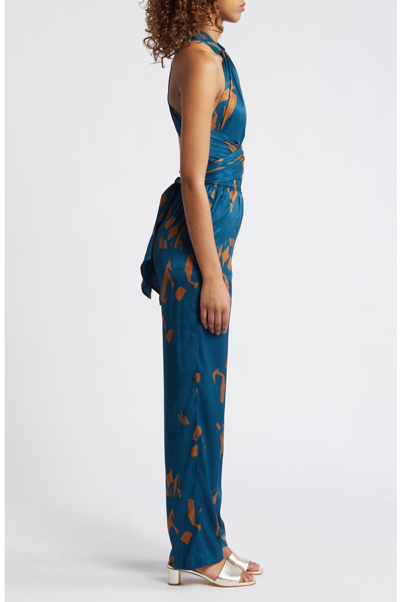 Umy Abstract Print Convertible Jumpsuit, Alternate, color, BLUE
