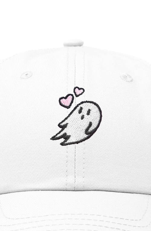 Dalix Heartly Ghost Embroidered Cap In White
