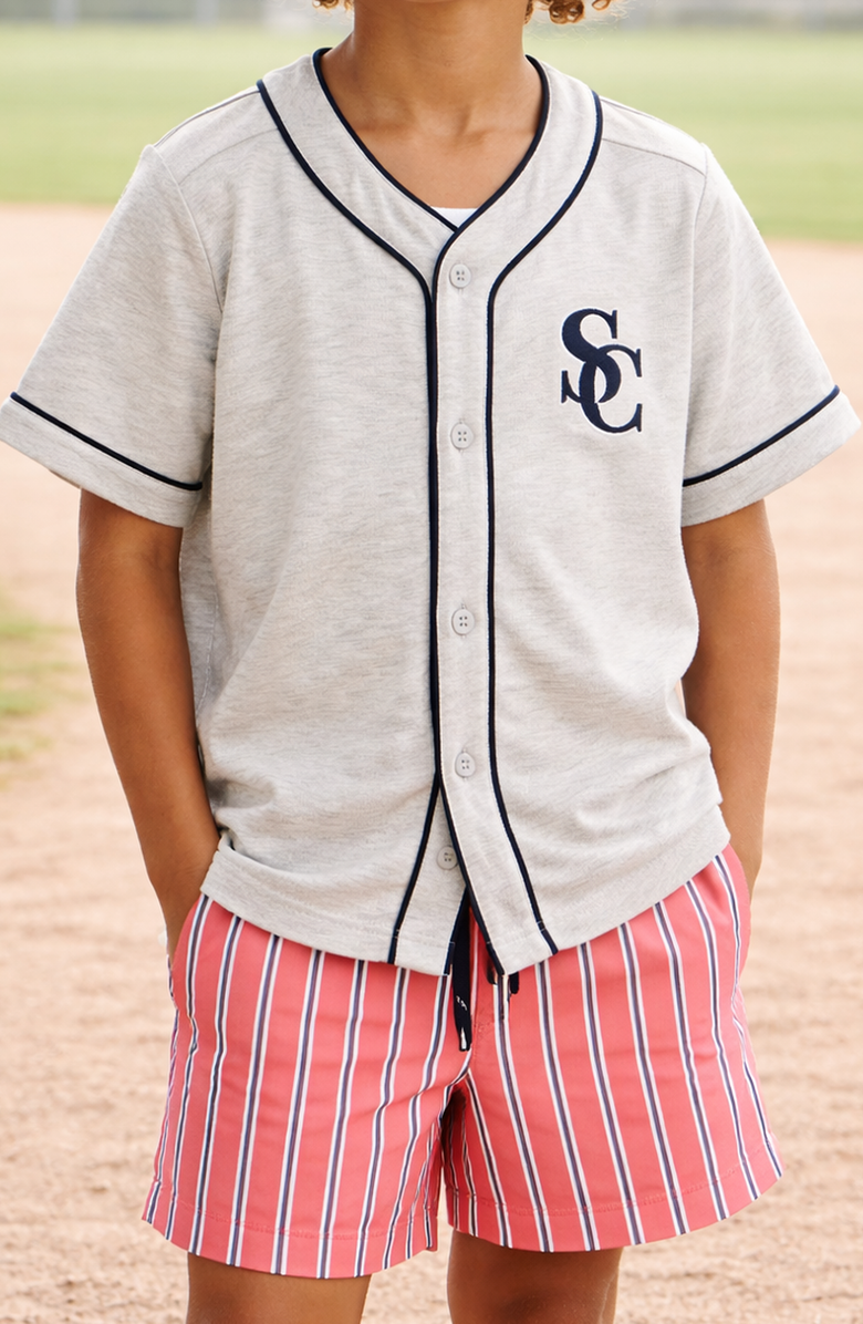 Little Paper Kids Jones Baseball Jersey, Alternate, color, Heather Grey