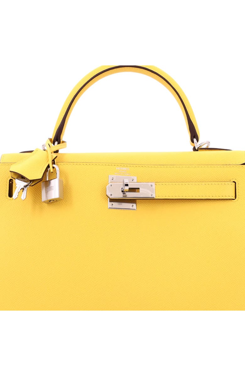 Pre-Owned Hermes Kelly Handbag Yellow Epsom with Palladium Hardware 28, Alternate, color, Jaune De Naples