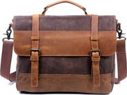 THE SAME DIRECTION Stone Creek Waxed Canvas Briefcase