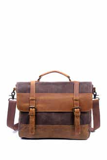 THE SAME DIRECTION Stone Creek Waxed Canvas Briefcase