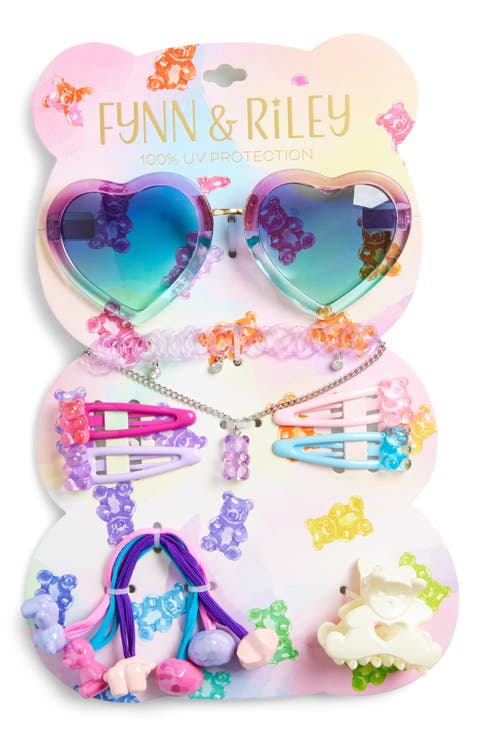 Kids' Heart Shaped Sunnies, Teddy Bear Accessories Set