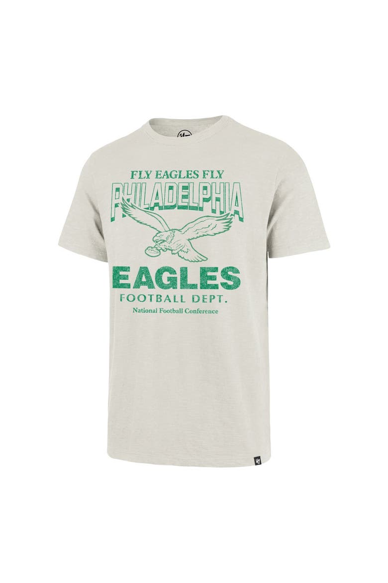 Men's '47  Natural Philadelphia Eagles Head On Scrum Slub T-Shirt, Main, color, Natural