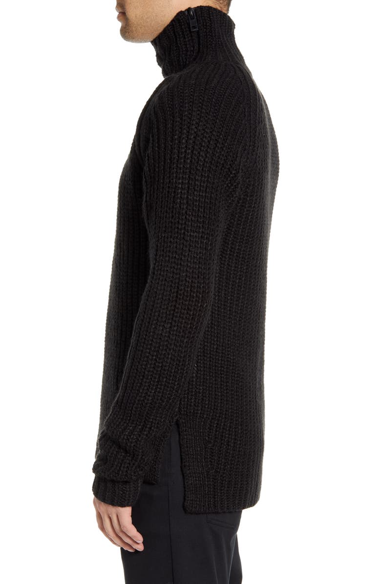 KARL LAGERFELD PARIS Chunky Zip Turtleneck Sweater, Alternate, color, 