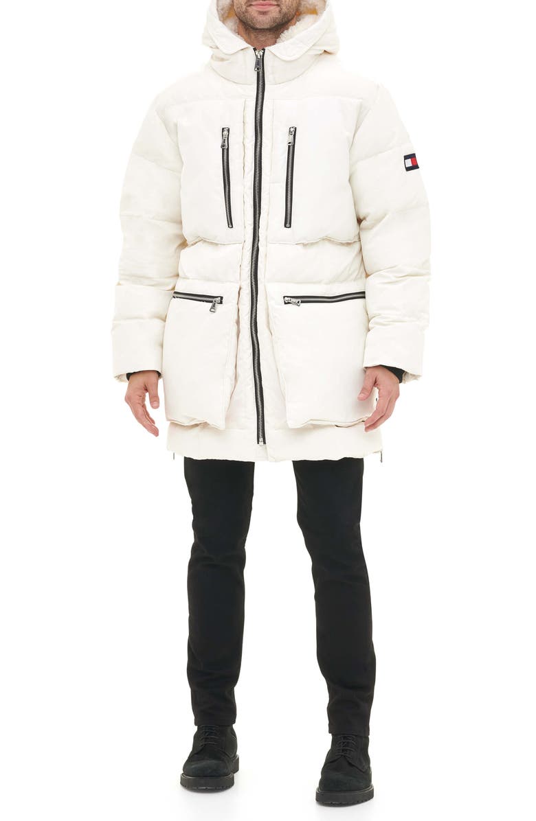 Tommy Hilfiger Water Resistant Faux Shearling Lined Hood Quilted Parka, Alternate, color, 