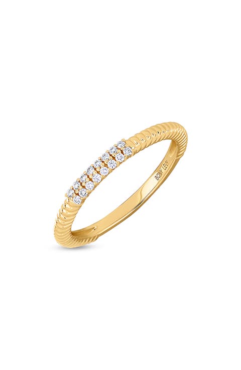18K Gold Cleo Diamond Stackable Ring