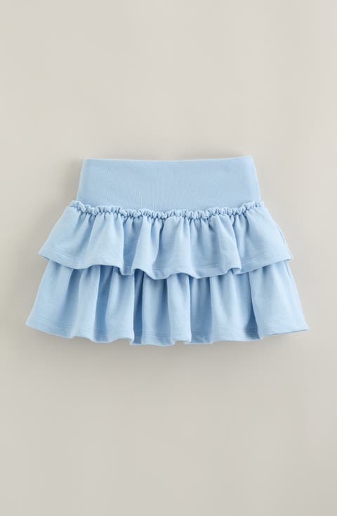 Kids' Tiered Cotton Blend Fleece Skort (Big Kid)