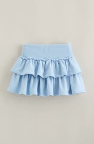 Treasure & Bond Kids' Tiered Cotton Blend Fleece Skort